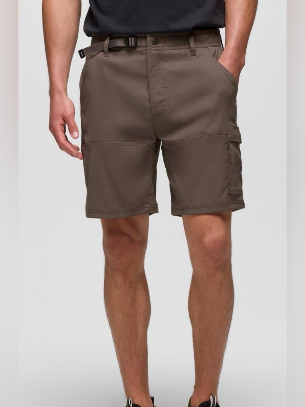 Men's prAna Stretch Zion 10" Shorts teal tan 2-Way Stretch UPF 50+ hiking L